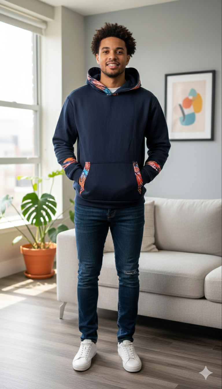 Navy blue stylish hoodie