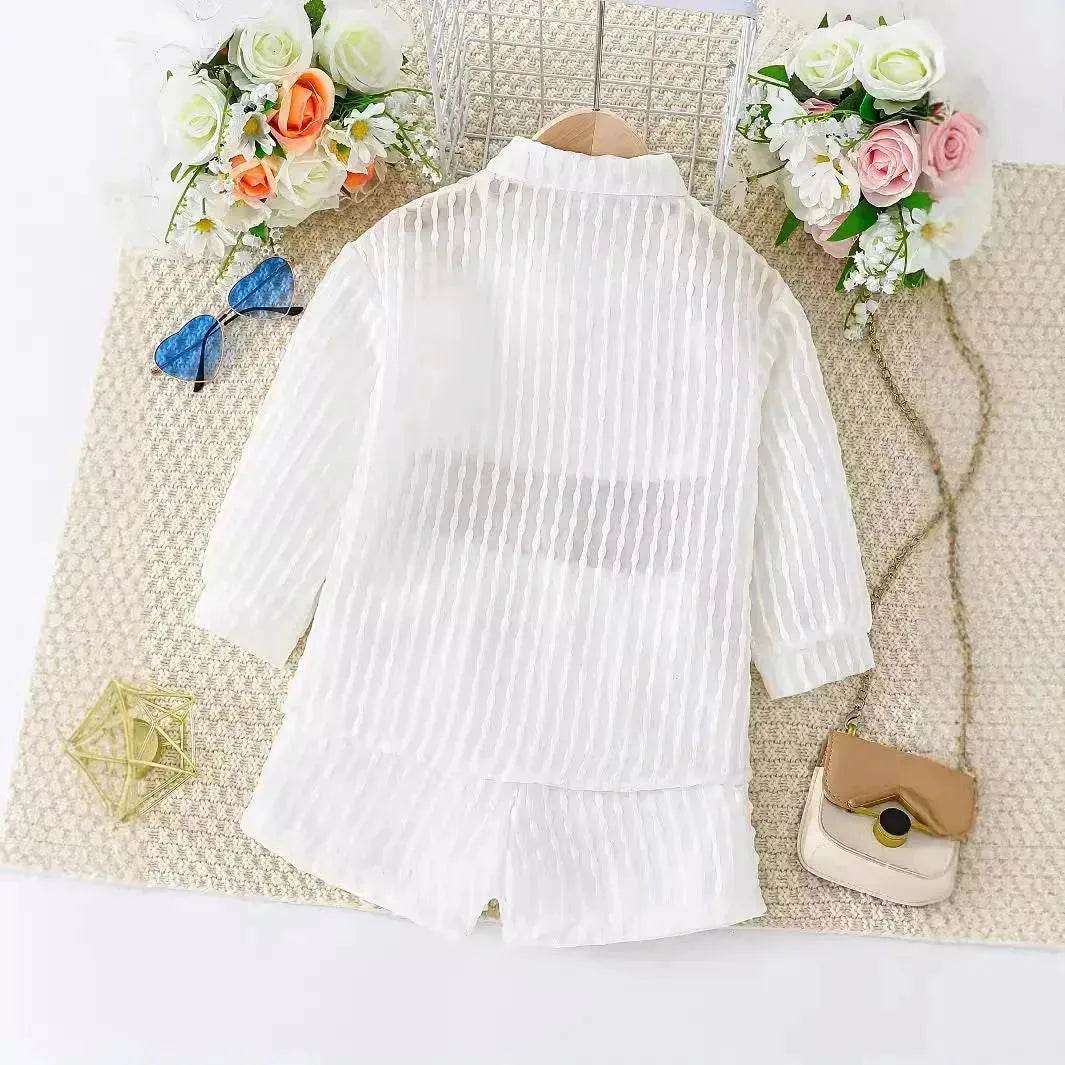 Summer White 3 pcs outfit set for newborn baby girl