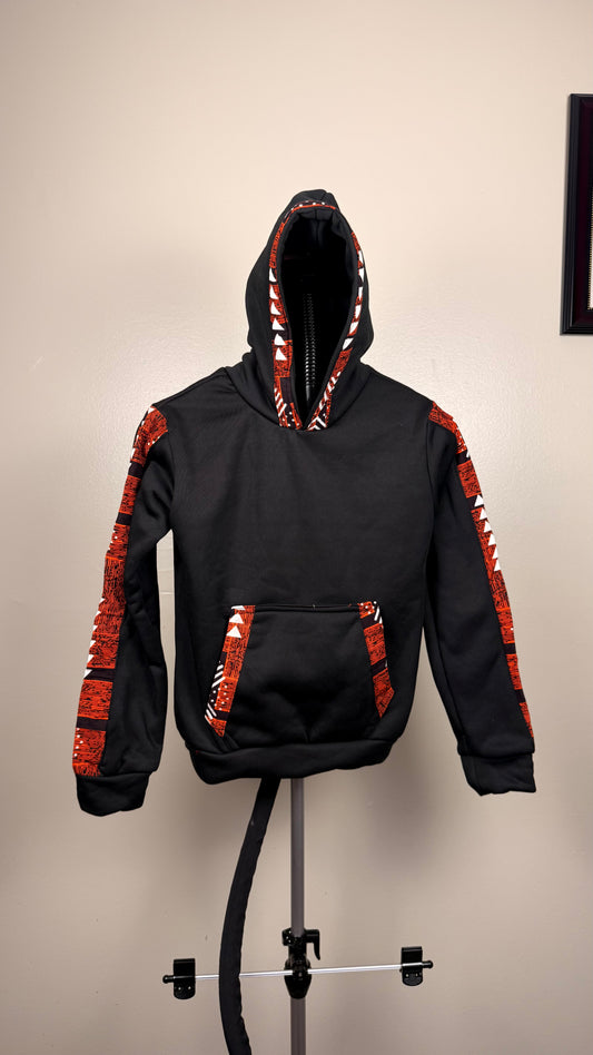 Black Hoodie with brownish prints