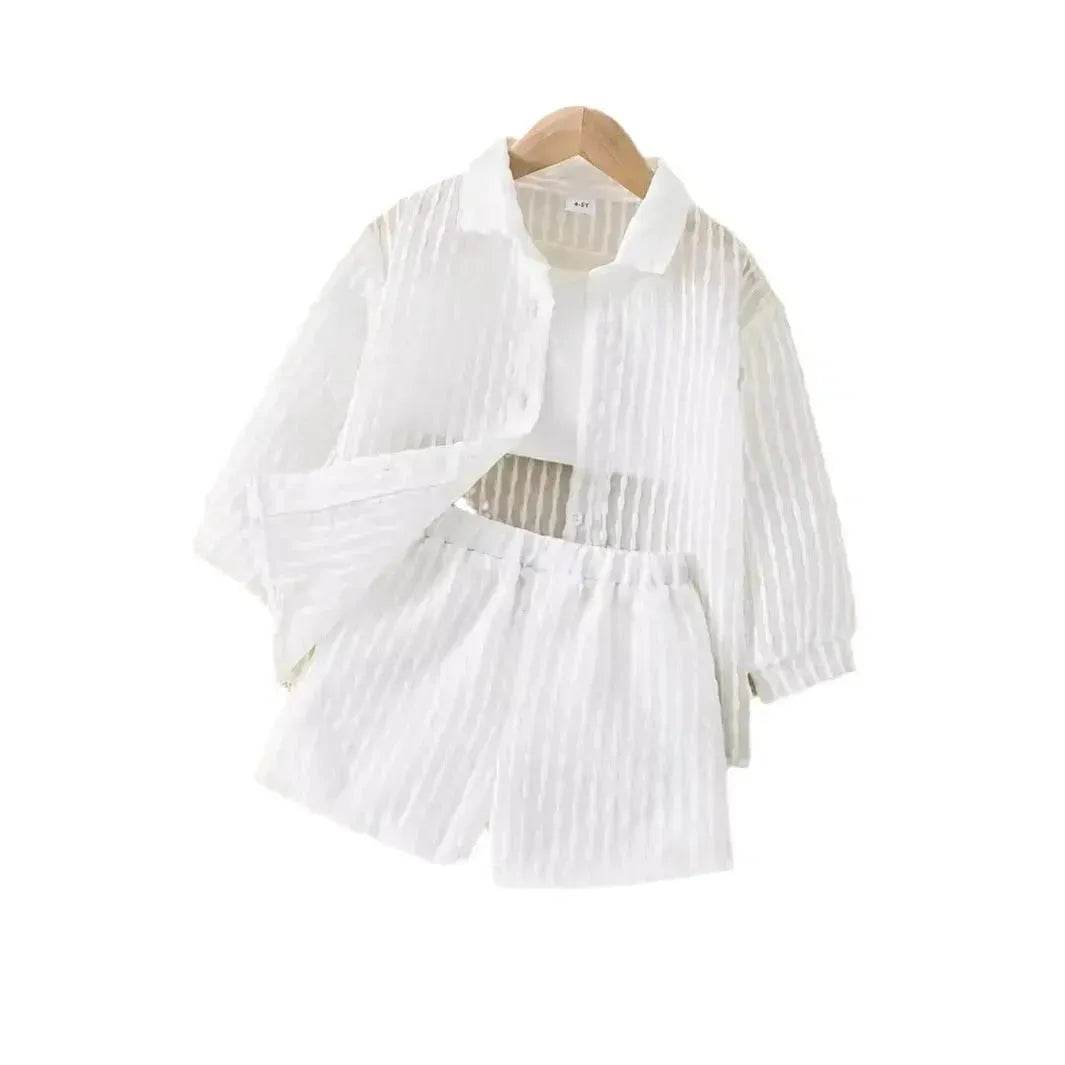 Summer White 3 pcs outfit set for newborn baby girl