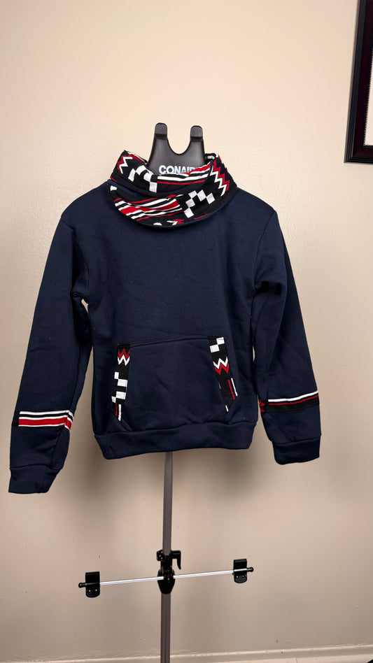 Navy blue cowl neck hoodie