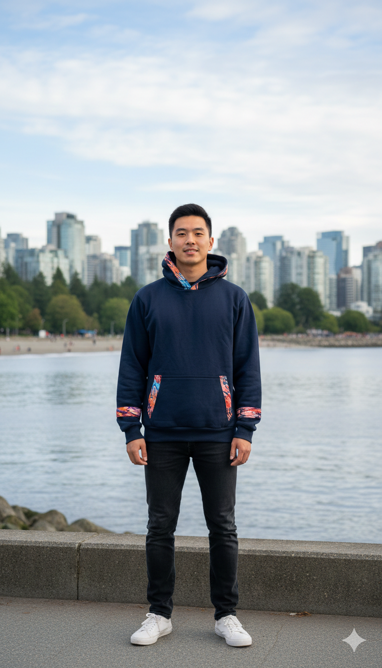 Navy blue stylish hoodie