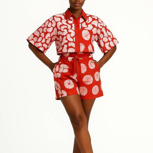 AFRICAN RED 2PC OUTFIT
